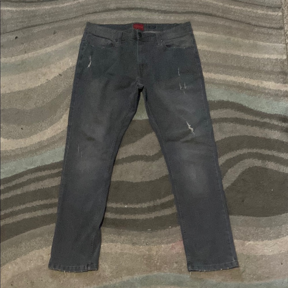 Truth Gray Slim Jeans Modern Distressed Style
